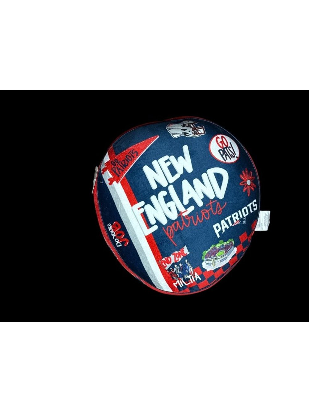 New England Patriots Pats NFL Football Plush Squish Pillow Round New with Tag